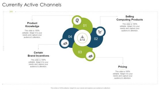 Currently Active Channels Pricing Organizational Strategies And Promotion Techniques Mockup PDF