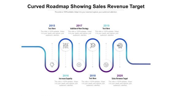 Curved Roadmap Showing Sales Revenue Target Ppt PowerPoint Presentation Outline Example Topics
