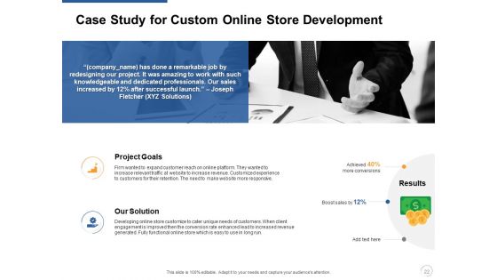 Custom Online Store Development Proposal Ppt PowerPoint Presentation Complete Deck With Slides
