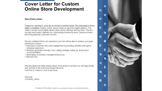 Custom Online Store Development Proposal Ppt PowerPoint Presentation Complete Deck With Slides