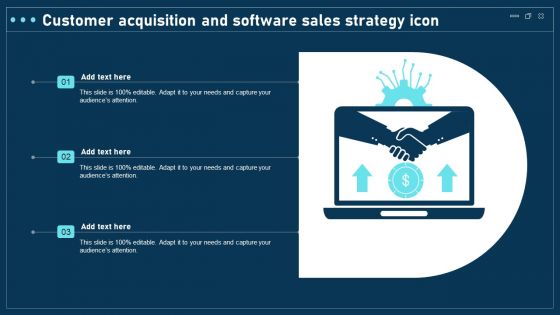 Customer Acquisition And Software Sales Strategy Icon Structure PDF