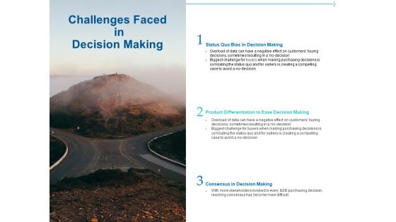 Customer Buying Judgment Process Challenges Faced In Decision Making Ppt PowerPoint Presentation Icon Infographics PDF