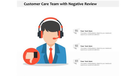 Customer Care Team With Negative Review Ppt PowerPoint Presentation Professional Graphics Template PDF