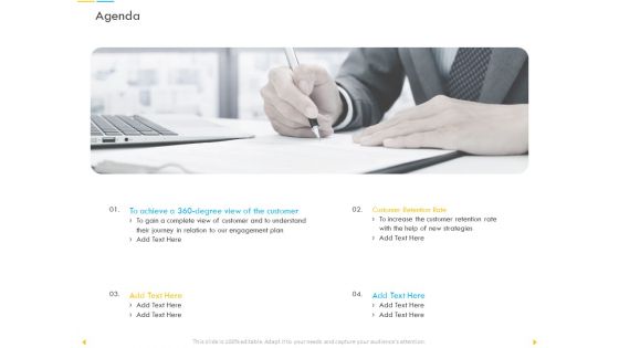 Customer Churn Prediction And Prevention Agenda Ppt Ideas Example PDF