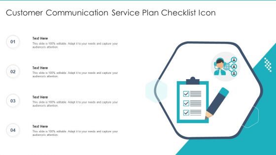 Customer Communication Service Plan Checklist Icon Ppt Infographic Template Slide Portrait PDF