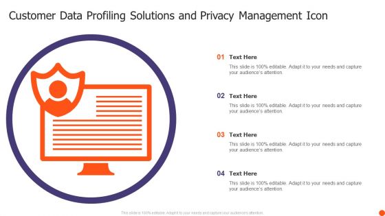 Customer Data Profiling Solutions And Privacy Management Icon Rules PDF