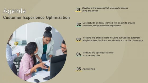 Customer Experience Optimization Agenda Formats PDF Customer Experience Optimization Agenda Formats PDF