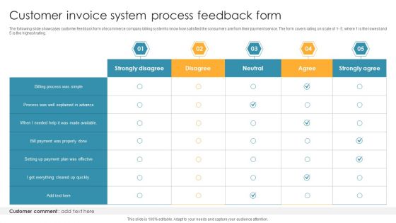 Customer Invoice System Process Feedback Form Download PDF