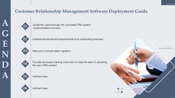 Customer Relationship Management Software Deployment Guide Ppt PowerPoint Presentation Complete Deck With Slides