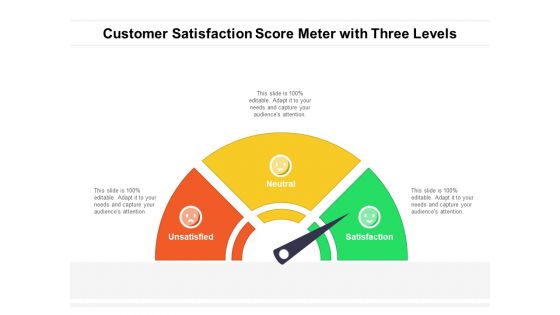 Customer Satisfaction Score Meter With Three Levels Ppt PowerPoint Presentation Gallery Smartart PDF
