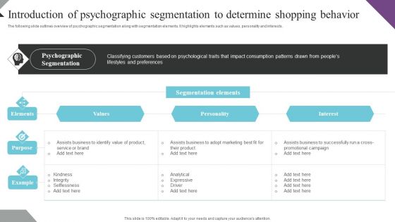 Customer Segmentation And Behavioral Analysis Introduction Of Psychographic Slides PDF