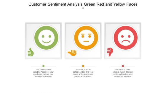 Customer Sentiment Analysis Green Red And Yellow Faces Ppt Powerpoint Presentation Ideas Layout