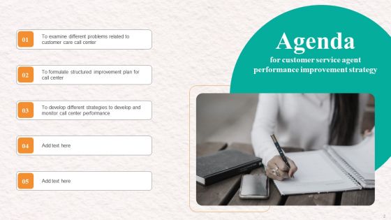 Customer Service Agent Performance Improvement Strategy Ppt PowerPoint Presentation Complete Deck With Slides