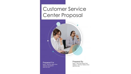 Customer Service Center Proposal Example Document Report Doc Pdf Ppt
