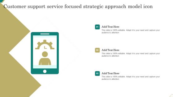Customer Support Service Focused Strategic Approach Model Icon Icons PDF