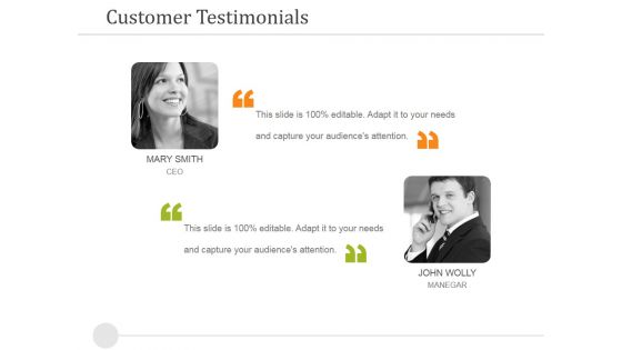 Customer Testimonials Ppt PowerPoint Presentation Infographic Template Slideshow