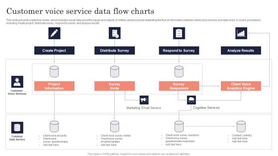 Customer Voice Service Data Flow Charts Ppt PowerPoint Presentation Icon Styles PDF