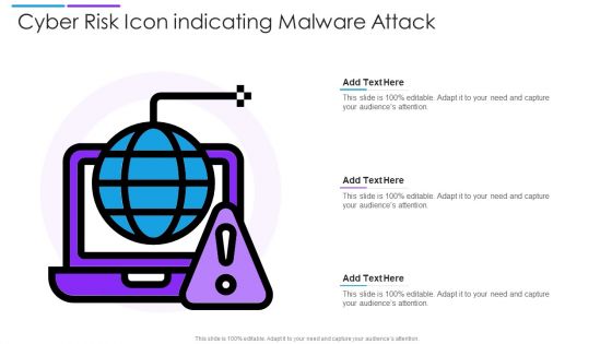 Cyber Risk Icon Indicating Malware Attack Elements PDF