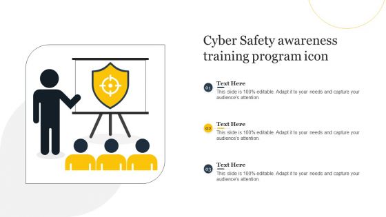 Cyber Safety Awareness Training Program Icon Ppt Inspiration Graphics Download PDF