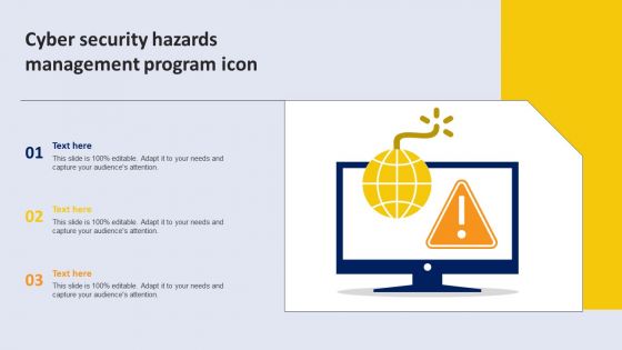 Cyber Security Hazards Management Program Icon Slides PDF