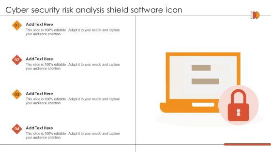 Cyber Security Risk Analysis Shield Software Icon Themes PDF