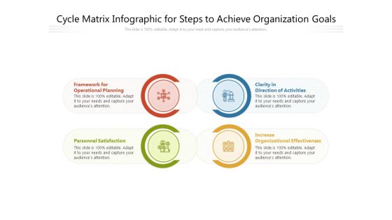 Cycle Matrix Infographic For Steps To Achieve Organization Goals Ppt PowerPoint Presentation Gallery Example Topics PDF