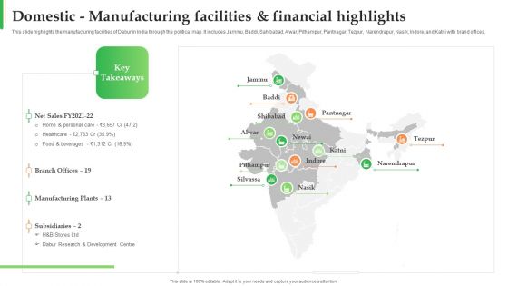 Dabur Business Profile Domestic Manufacturing Facilities And Financial Highlights Topics PDF