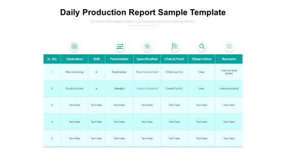 Daily Production Report Sample Template Ppt PowerPoint Presentation Gallery Templates PDF Daily Production Report Sample Template Ppt PowerPoint Presentation Gallery Templates PDF