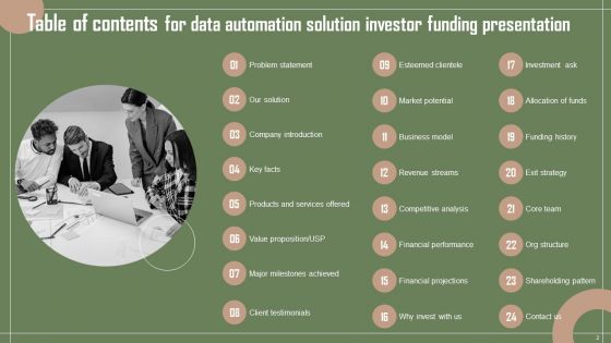 Data Automation Solution Investor Funding Presentation Ppt PowerPoint Presentation Complete Deck With Slides