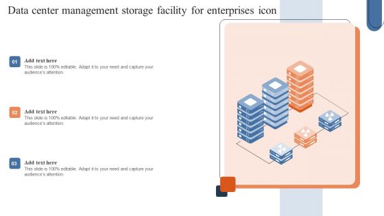 Data Center Management Storage Facility For Enterprises Icon Themes PDF