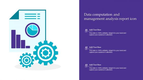 Data Computation And Management Analysis Report Icon Mockup PDF