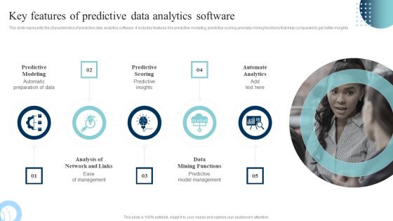 Data Evaluation And Processing Toolkit Key Features Of Predictive Data Analytics Software Ideas PDF