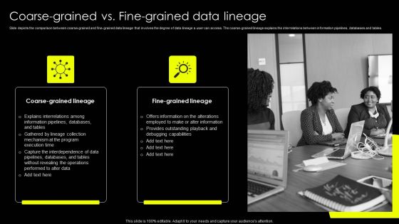 Data Lineage Implementation Coarse Grained Vs Fine Grained Data Lineage Icons PDF