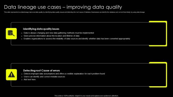 Data Lineage Implementation Data Lineage Use Cases Improving Data Quality Slides PDF