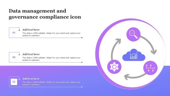 Data Management And Governance Compliance Icon Professional PDF