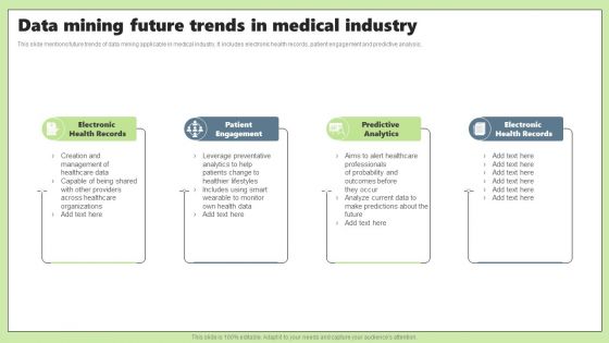 Data Mining Future Trends In Medical Industry Ppt PowerPoint Presentation Inspiration Objects PDF Data Mining Future Trends In Medical Industry Ppt PowerPoint Presentation Inspiration Objects PDF