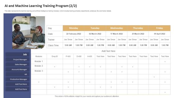 Data Processing Services Delivery AI And Machine Learning Training Program Brochure PDF