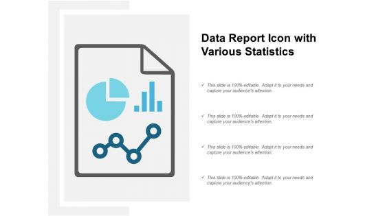 Data Report Icon With Various Statistics Ppt PowerPoint Presentation Infographic Template Clipart