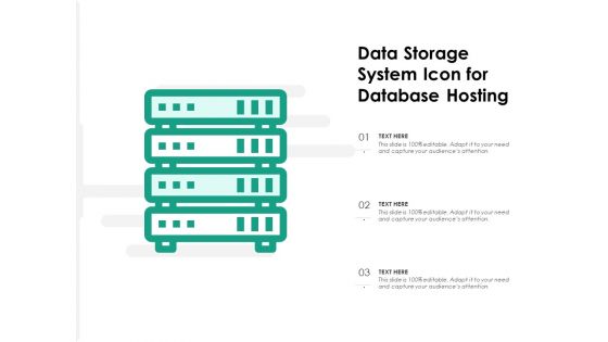 Data Storage System Icon For Database Hosting Ppt PowerPoint Presentation Gallery Icon PDF