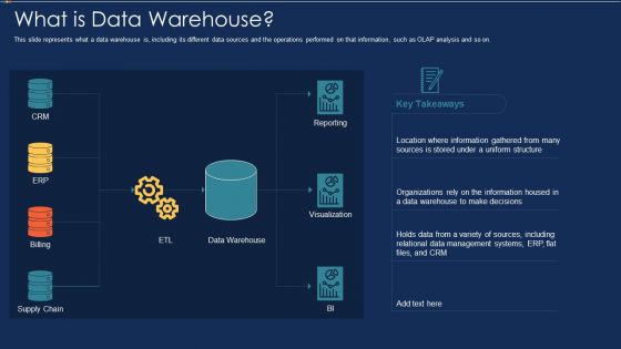 Data Warehousing IT What Is Data Warehouse Ppt Infographics Deck PDF