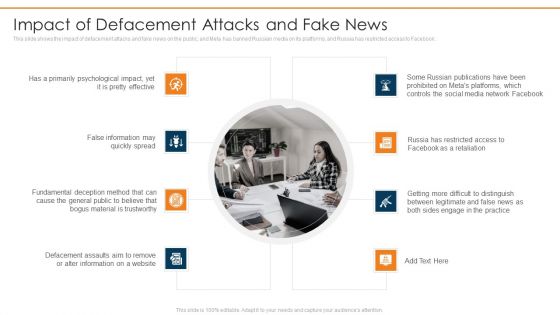Data Wiper Spyware Attack Impact Of Defacement Attacks And Fake News Mockup PDF