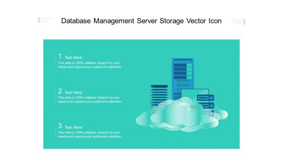 Database Management Server Storage Vector Icon Ppt PowerPoint Presentation Gallery Elements PDF