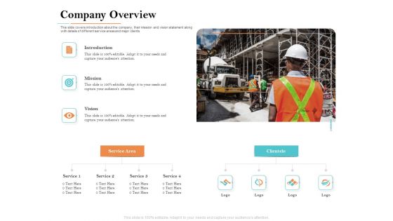 Deal Assessment Company Overview Ppt Slides Objects PDF
