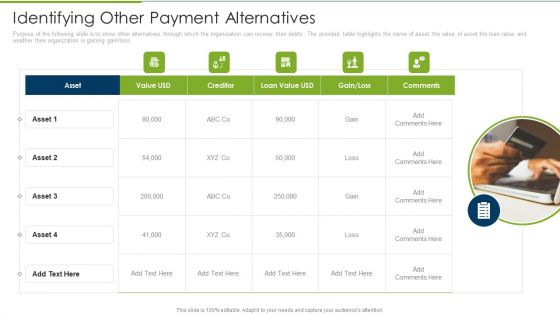 Debt Collection Improvement Plan Identifying Other Payment Alternatives Inspiration PDF