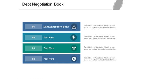 Debt Negotiation Book Ppt PowerPoint Presentation Visual Aids Portfolio
