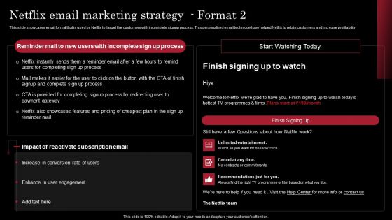 Decoding Netflix Strategies Drives OTT Market Dominance Netflix Email Marketing Strategy Format 2 Icons PDF