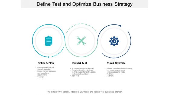 Define Test And Optimize Business Strategy Ppt PowerPoint Presentation Professional Inspiration