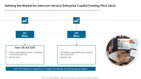 Defining The Market For Intercom Service Enterprise Capital Funding Pitch Deck Graphics PDF