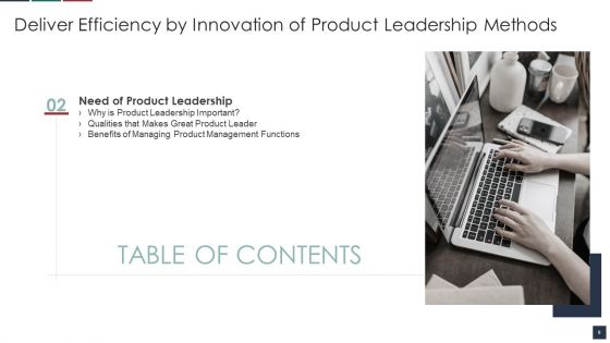 Deliver Efficiency By Innovation Of Product Leadership Methods Ppt PowerPoint Presentation Complete Deck With Slides