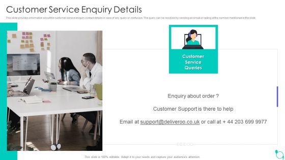 Deliveroo Capital Fundraising Pitch Deck Customer Service Enquiry Details Ppt Visual Aids Professional PDF